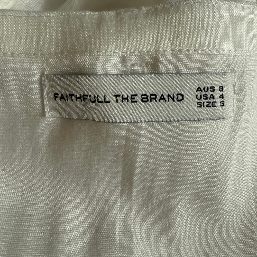 Faithfull The Brand Elodia Wrap Skirt 100% Linen 4 High Waist Side Tie-fastening - Picture 15 of 16
